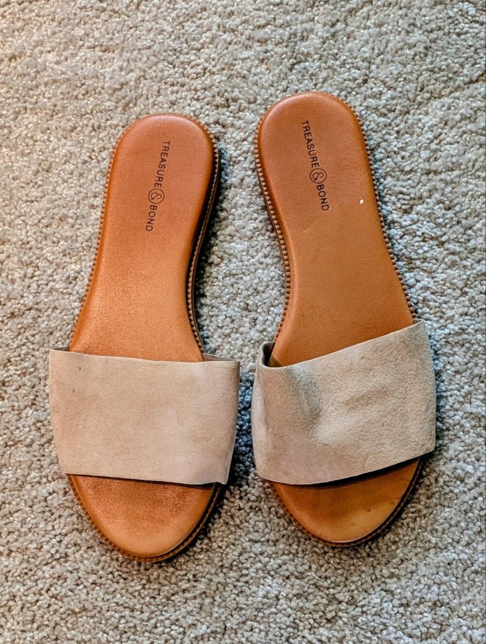 Treasure & Bond Beige Suede Slide Mules